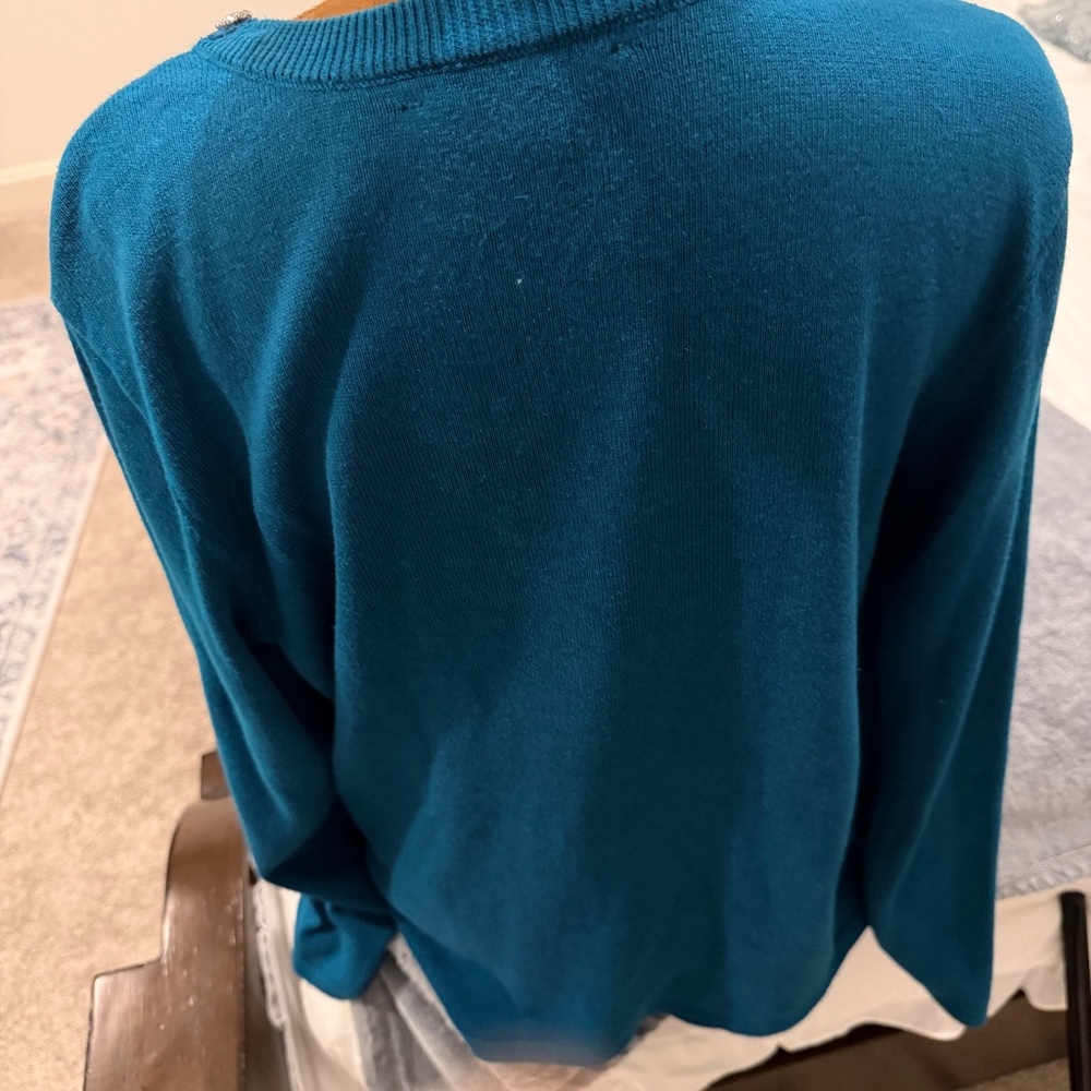 Blue and Rhinestone Sweater - M - Boston Proper - Picture 5 of 6